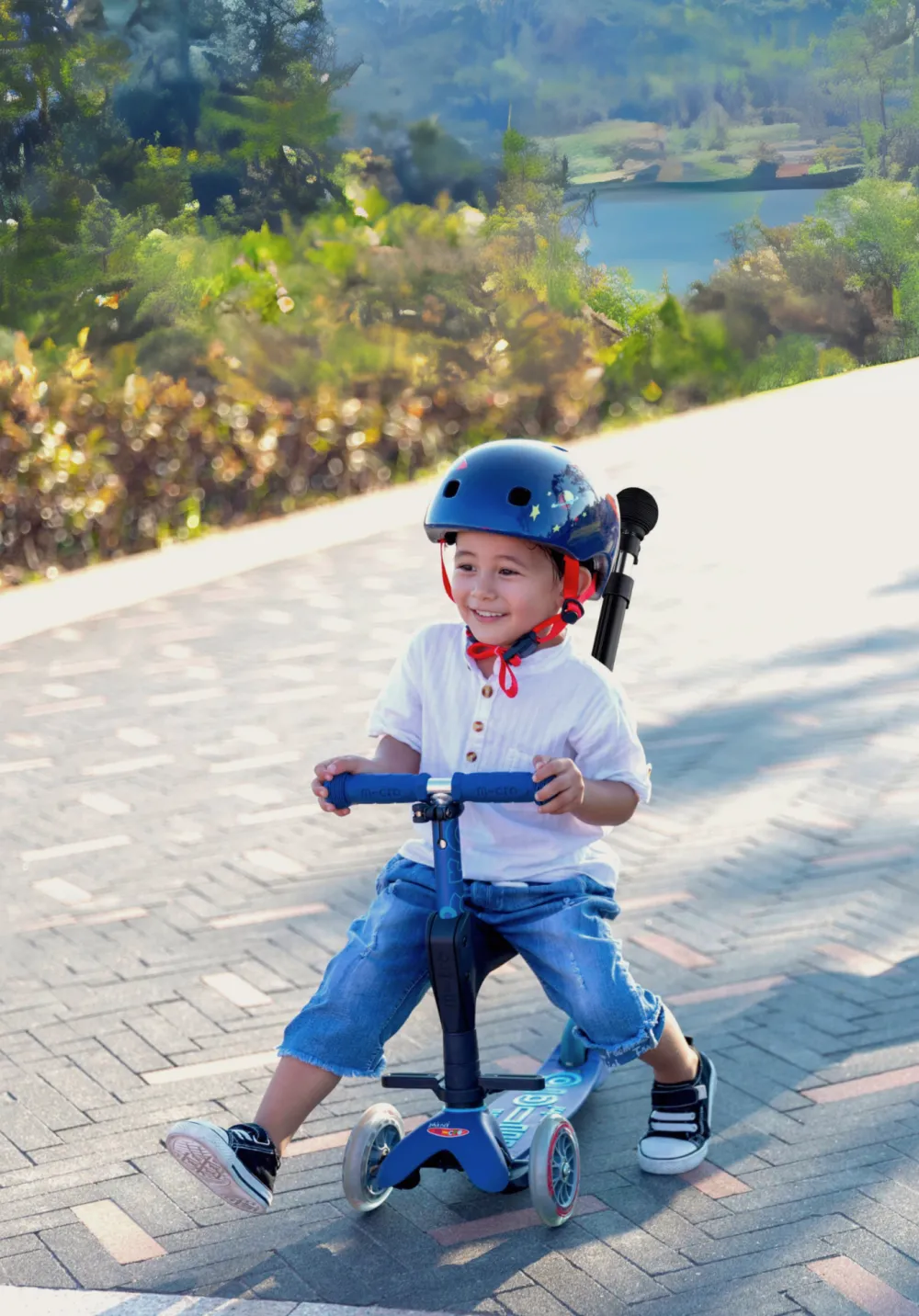 Micro Step Micro Mini Deluxe 3in1 Push Blauw LED