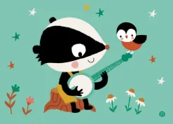 Bora Postkaart Bluegrass banjo badger