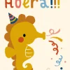 Bora Postkaart Hieper de piep hoera (zeepaardje)