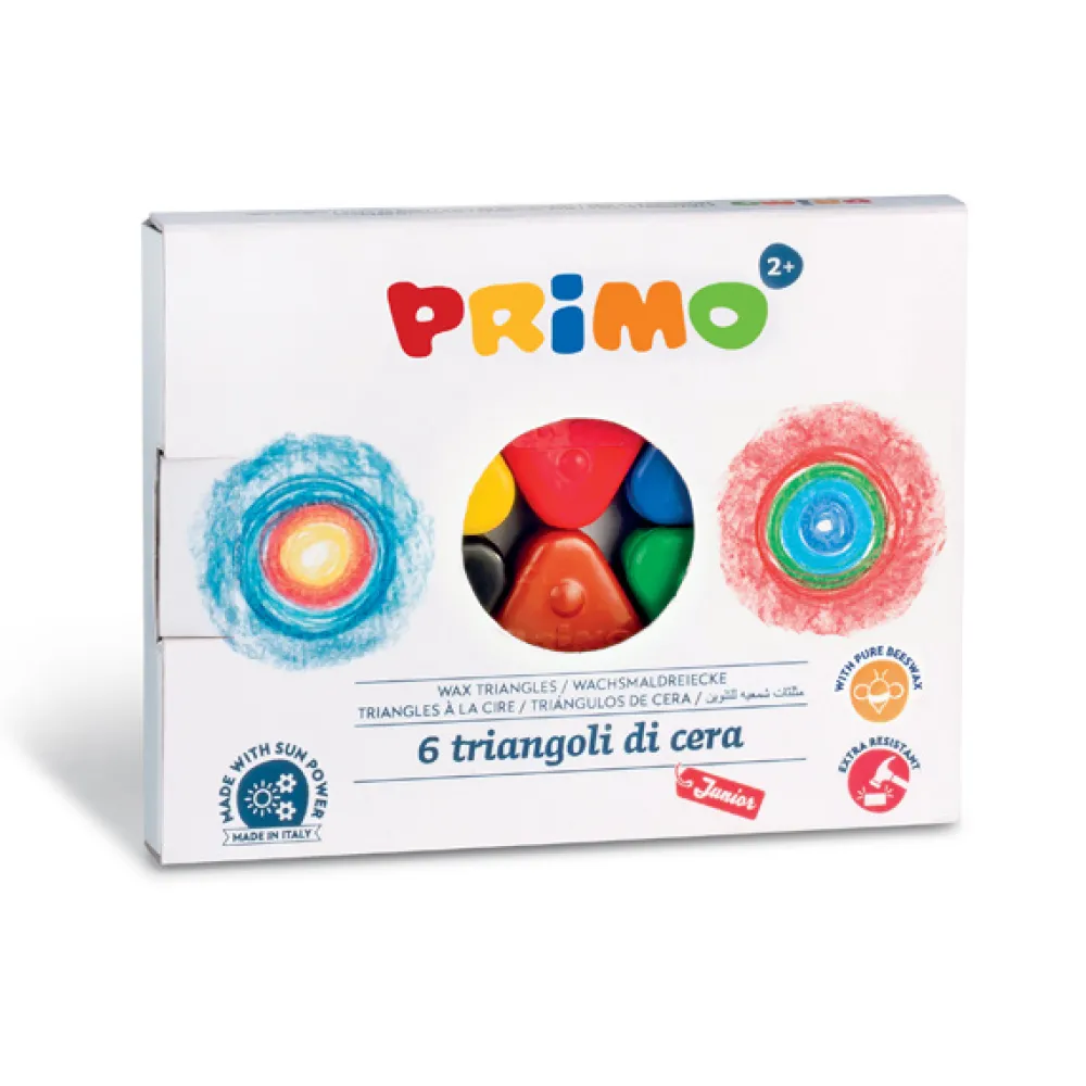 Primo Driehoek waskrijt zijde 50mm Set 6-delig in doos