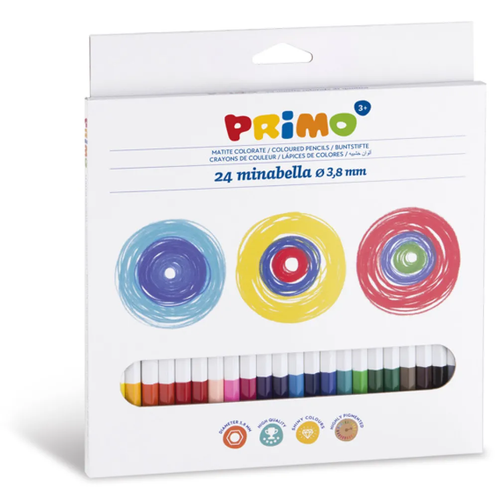 Primo Minabella kleurpotloden ø3.8mm Set 24-delig in doos