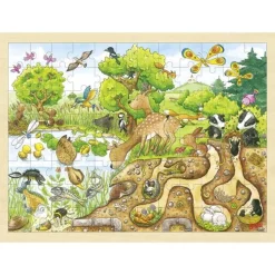 GOKI Puzzel Puzzel Ontdekking in de Natuur Hout 96 pcs