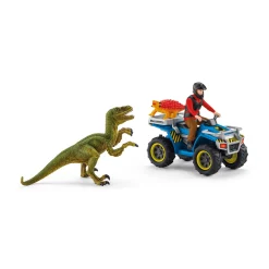 Schleich Speelset Vlucht van Velociraptor op Quad 41466