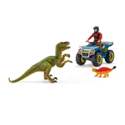 Schleich Speelset Vlucht van Velociraptor op Quad 41466