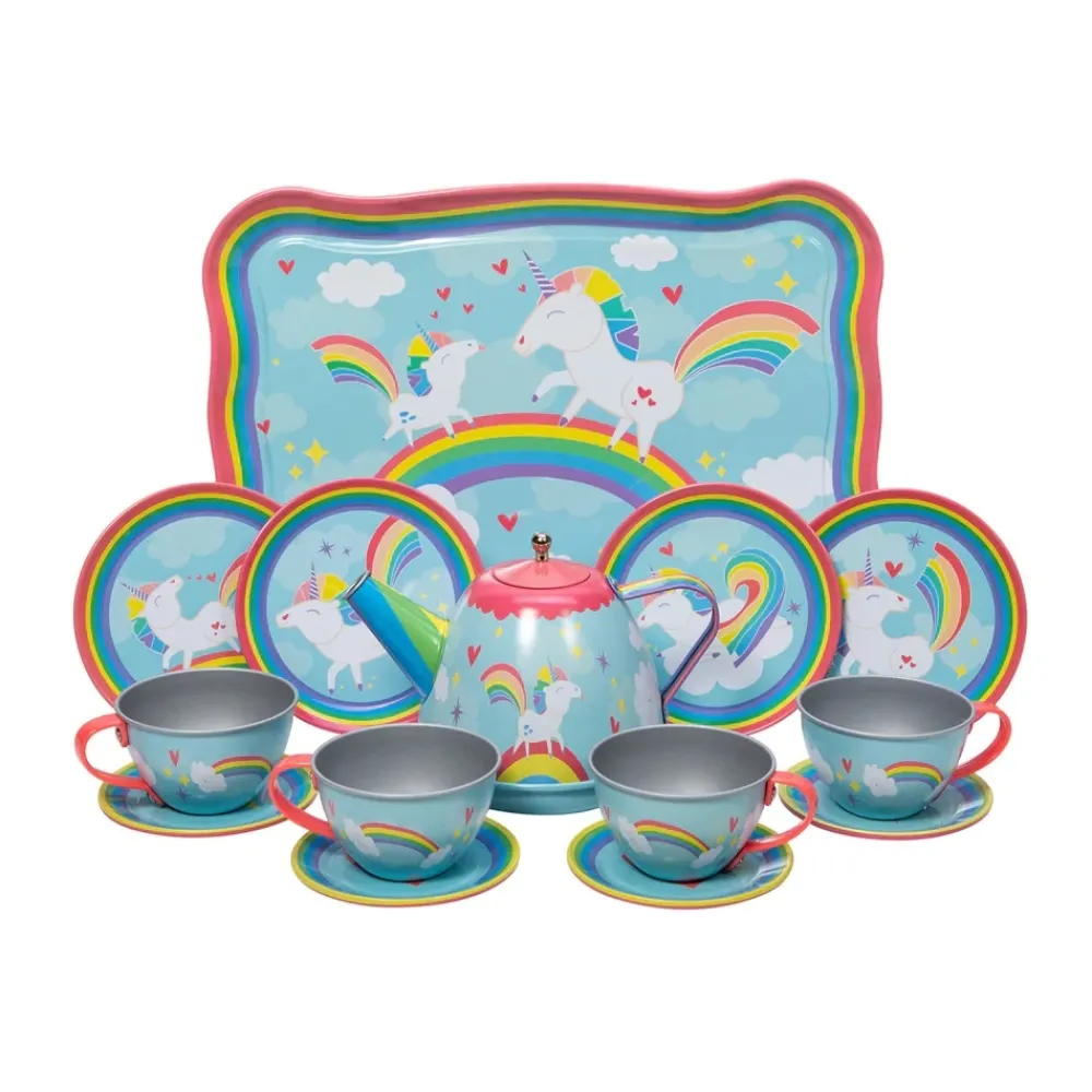 Houtendiershop Schylling Unicorn Tin Thee Set