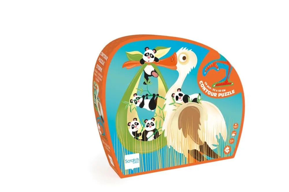 Scratch Contour Puzzel Ooievaar 26 pcs