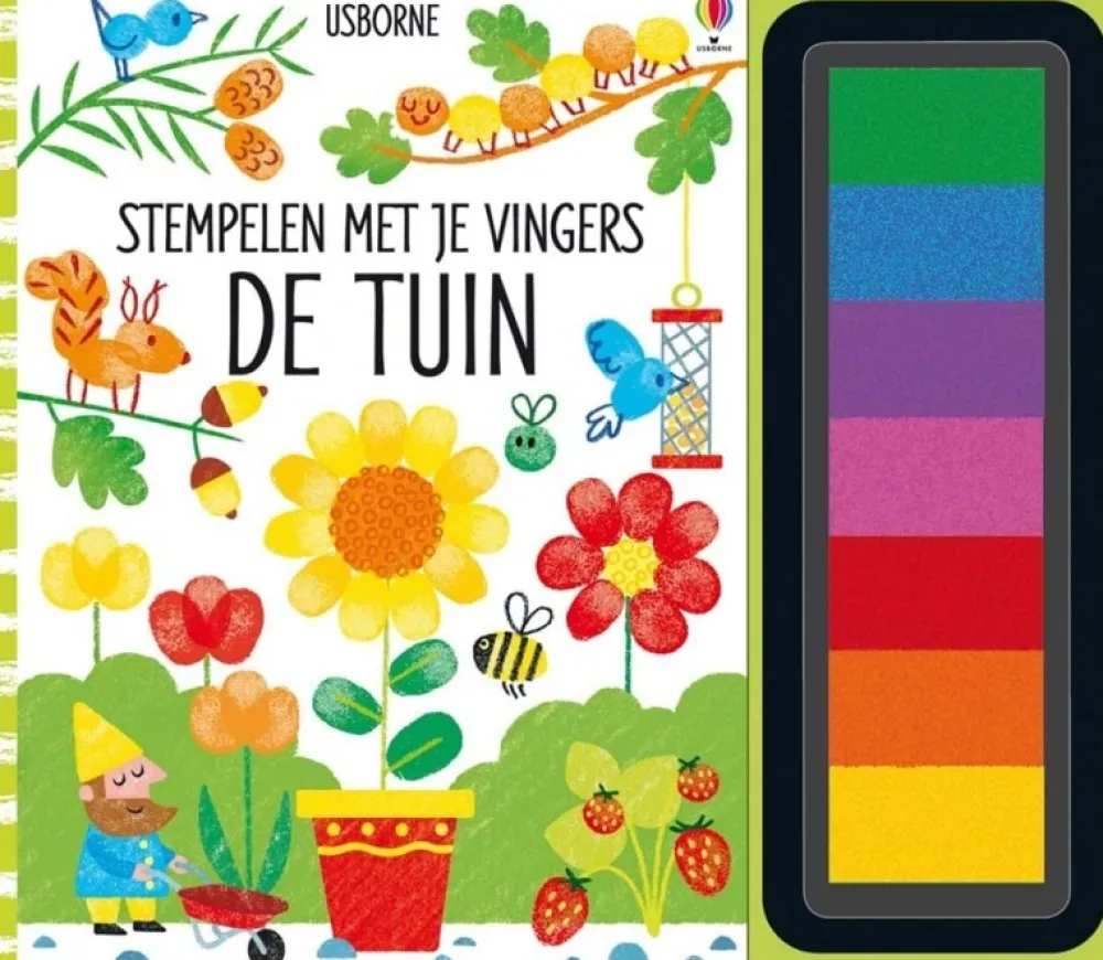 Uitgeverij Usborne Stempelen met je vingers - De Tuin