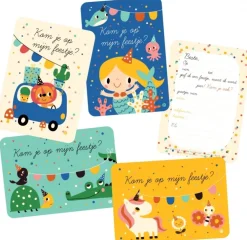 Bora Uitnodigingskaart Kroko en Schildpad 6-delig