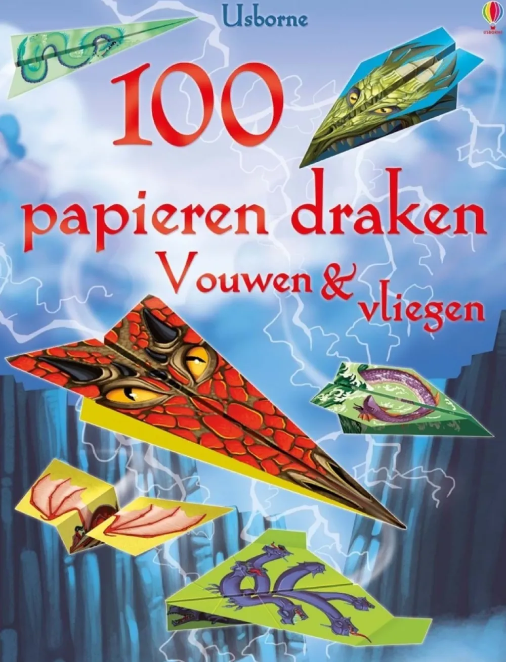 Uitgeverij Usborne Vouwen & vliegen 100 papieren draken