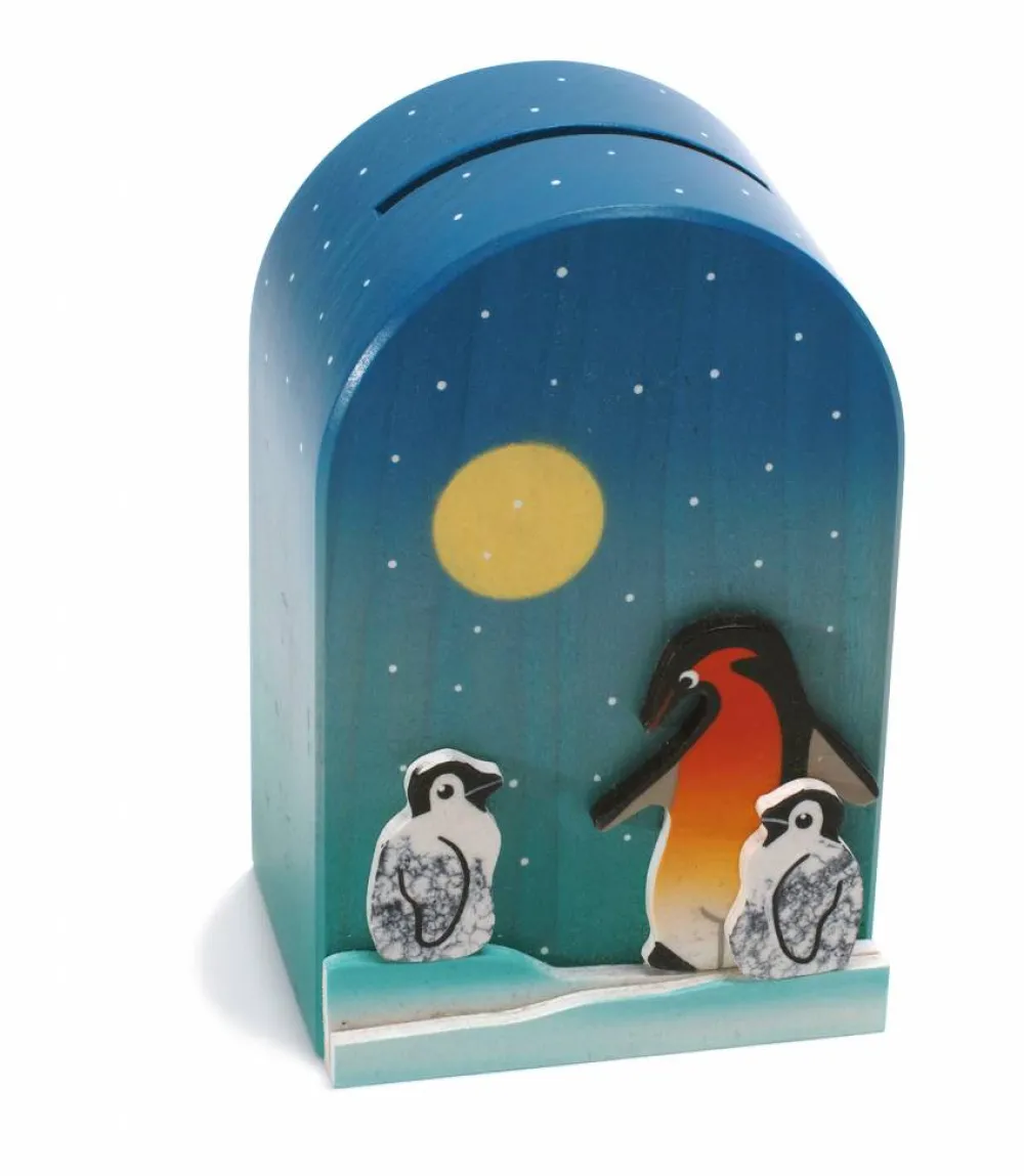 Weizenkorn Spaarpot 3D Pinguin Hout