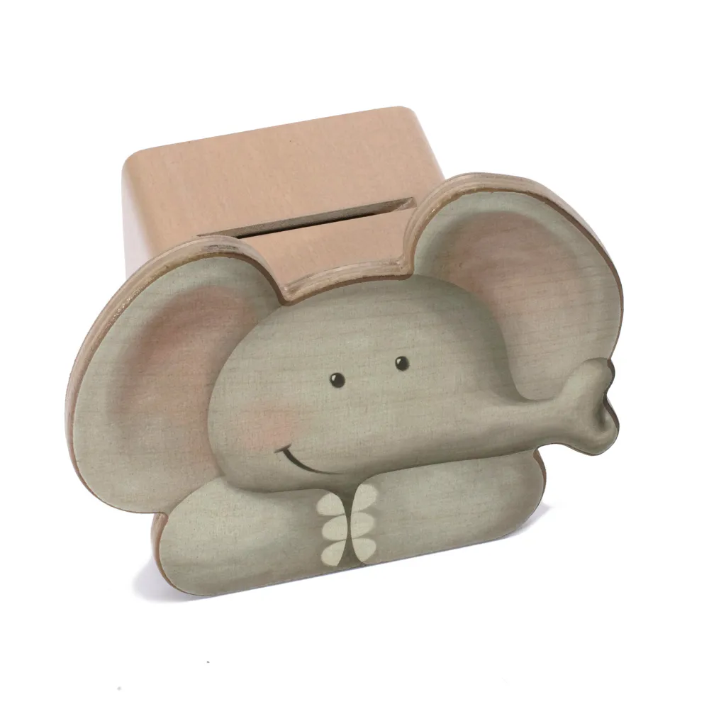 Weizenkorn Spaarpot Gezicht Olifant Hout