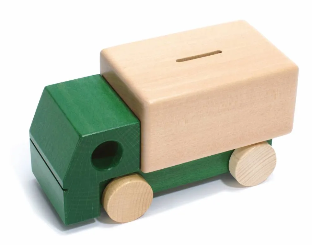 Weizenkorn Spaarpot Vrachtauto Hout