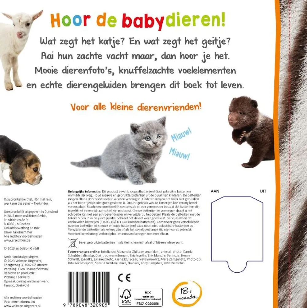 Veltman Uitgevers Welk dier hoor ik hier? Babydieren