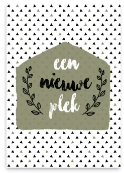 Pepermints Wenskaart een nieuwe plek (groen)