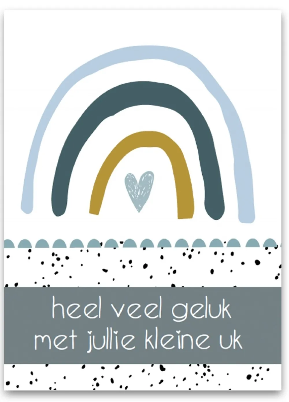 Pepermints Wenskaart Heel veel geluk met jullie kleine uk (regenboog blauw)