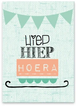 Pepermints Wenskaart Hiep Hiep Hoera