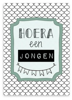 Pepermints Wenskaart Hoera een Jongen