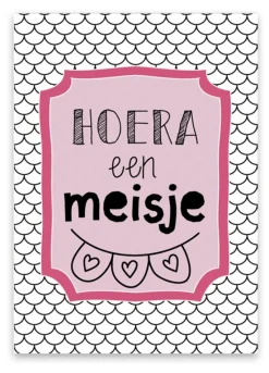 Pepermints Wenskaart Hoera een Meisje