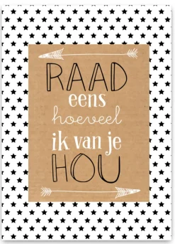 Pepermints Wenskaart Raad eens hoeveel ik van je Hou