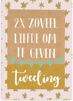 Pepermints Wenskaart 2x zoveel liefde om te geven (tweeling)
