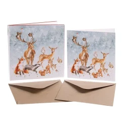 Wrendale Designs Kerstkaarten Winter Wonderland Set 8-delig