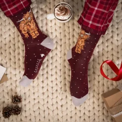 Wrendale Designs Kerstsokken Man A Highland Cow