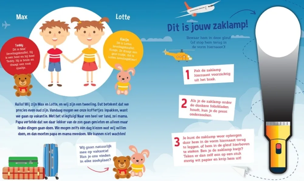 De Lantaarn Zaklampboek Voor het eerst met het vliegtuig